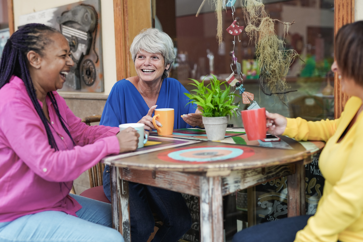 elderly multiracial female friends enjoy greensboro nc