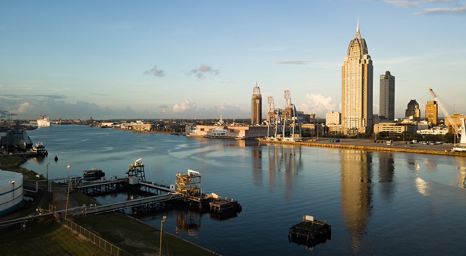 Waterfront Port Mobile River Riverfront Alabama