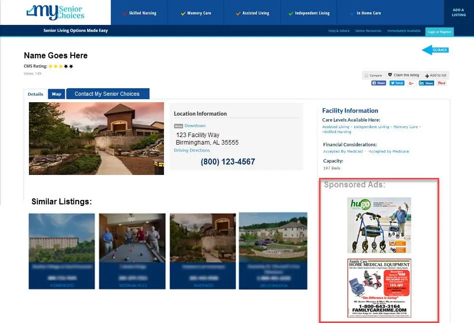 SPONSORED ADS DISPLAY ON FREE LISTINGS